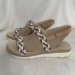 NEW Jambu ocean city leather braded strap sport wedge comfort sandals